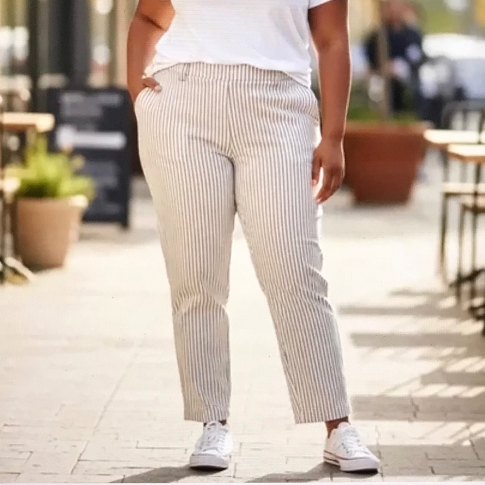 CHICO’S Striped Ankle Pants Women’s Plus Size 16